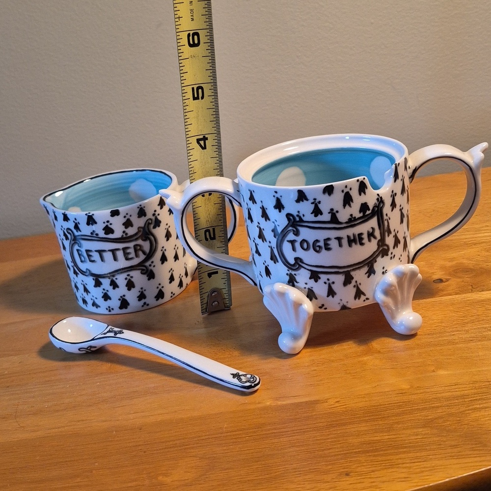 MOLLY HATCH Anthropologie 'Better Together' Ceramic Stacking Creamer/Sugar Set - Picture 15 of 16